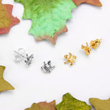 Frog Stud Earrings in Silver with 24ct Gold