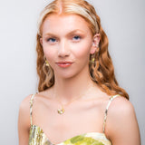 Ginkgo Flower Necklace in Silver with 24ct Gold & Peridot, Garnet and Citrine