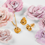 Miniature Rose Necklace in Silver with 24ct Gold