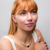 Versace Inspired Greek Earrings in Silver with 24ct Gold & Black Onyx