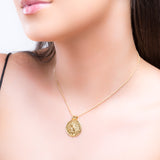 Large Ancient Greek Coin Necklace in Silver with 24ct Gold