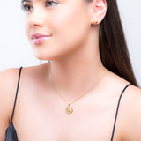 Small Ancient Greek Coin Necklace in Silver with 24ct Gold