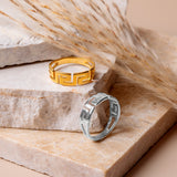 Greek Key Ring in 24ct Gold