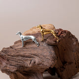 Greyhound / Whippet  Dog Brooch in Sterling Silver with 24ct Gold