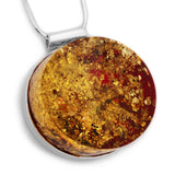TRUE GEM - Perfect Amber and Silver Necklace - Natural Designer Gemstone