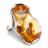 Wild Resin: Raw, Unpolished & Unspoiled Natural Baltic Amber Power Ring