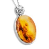 Sun Kissed Gemstone: Natural Baltic Amber Necklace in Sterling Silver