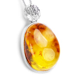 Raw Gemstone: Natural Baltic Amber Necklace in Sterling Silver