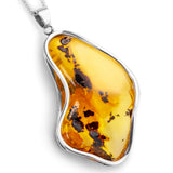 Raw Beast: Natural Baltic Amber Necklace in Sterling Silver