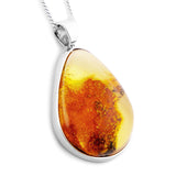 Beautiful Golden Amber: Natural Baltic Amber Necklace in Sterling Silver