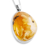 Unapologetic Natural Beaty : Raw Baltic Amber Necklace in Sterling Silver