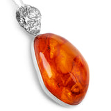Savage Queen: XXL Natural Baltic Amber Necklace in Sterling Silver