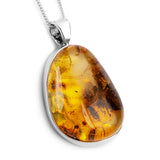 Unapologetic Natural Beaty : Raw Baltic Amber Necklace in Sterling Silver