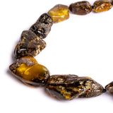 Dark & Raw Earth Elegance – Big Nugget Natural Baltic Amber Statement Necklace (Long)