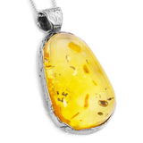 Magnificent & Timeless Lemon Baltic Amber and Silver Necklace