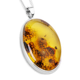 'the Earth Meets the Sun' Natural Baltic Amber Necklace in Sterling Silver