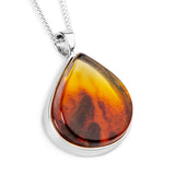 'Sunset Amber' Perfect Natural Baltic Amber in Silver