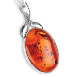 Cute Baltic Amber and Silver Necklace - Natural Designer Gemstone