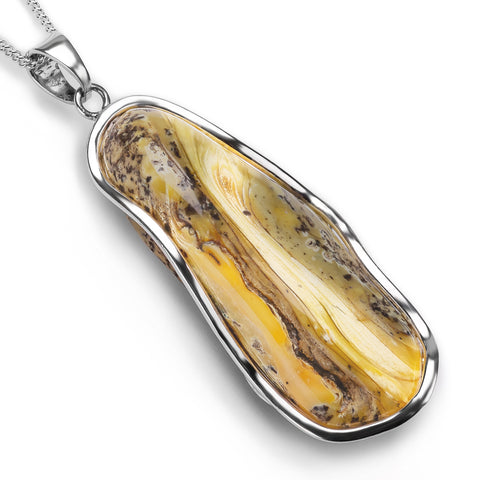 BOLD, Raw & Natural White Baltic Amber Necklace - Natural Designer Gemstone