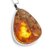 Enchanted Forest : Fenomenal Raw & Natural Amber Necklace in Silver