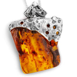 Simply Extraordinary Unisex Baltic Amber and Silver Necklace - Natural Designer Gemstone