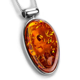 Contemporary Baltic Amber and Silver Necklace - Natural Designer Gemstone