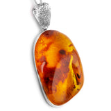 Magnificent & Timeless Baltic Amber and Silver Necklace - Natural Designer Gemstone