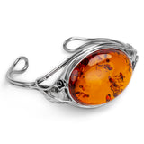 Exquisite Handmade Statement Bracelet in Silver and Baltic Amber