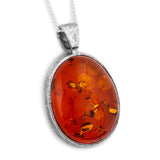 Simple yet Perfect Baltic Amber and Silver Necklace - Natural Designer Gemstone