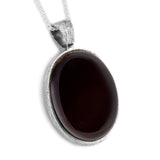 Perfect Cherry Baltic Amber and Silver Necklace - Natural Designer Gemstone