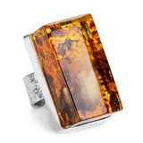 'Dare to wear it' Unapologetic Baltic Amber and Silver Ring in Silver