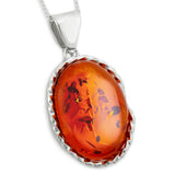 Lovely & Perfect Baltic Amber and Silver Necklace - Natural Designer Gemstone