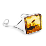 Exquisite Natural Baltic Amber Bangle with Botanical Inclusions