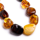 Sunlit Treasures – Big Natural Baltic Amber Nugget Beads Necklace (short)
