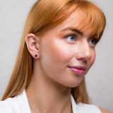 Miniature Heart Earrings in Silver and Black Onyx