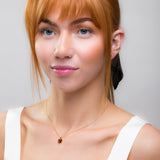 Sweet Heart Necklace in Silver with 24ct Gold and Amber