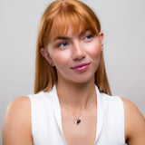 Heart Necklace in Silver and Black Onyx