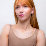 Textured Heart Necklace in Silver with 24ct Gold