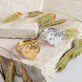 Textured Heart Ring in Sterling Silver