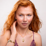 Bird Feather Necklace in Silver with 24ct Gold