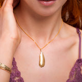 Bird Feather Necklace in Silver with 24ct Gold