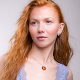 Perfect Circle Baltic Amber Necklace in Sterling Silver