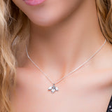 Miniature Holly Leaf Spig Necklace in Silver