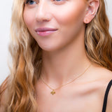 Miniature Holly Leaf Spig Necklace in Silver with 24ct Gold