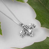 Miniature Holly Leaf Spig Necklace in Silver