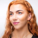 Honey Bee Hook Earrings in Silver with 24ct Gold & Amber