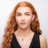 Striped Honey Bee Necklace in Silver with 24ct Gold & Amber