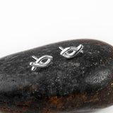 Ichthys Fish Stud Earrings in Silver