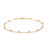 14ct Gold Plated Bead Chain Bracelet in 925 Sterling Silver