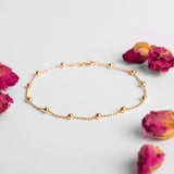 14ct Gold Plated Bead Chain Bracelet in 925 Sterling Silver